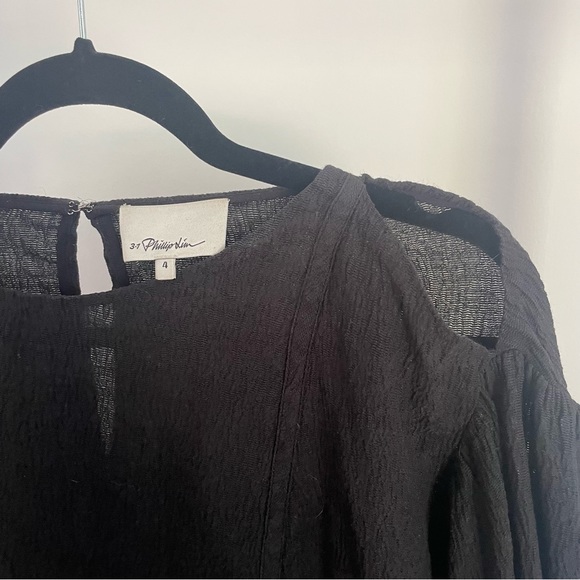 3.1 Phillip Lim black top with shoulder cut outs - Picture 3 of 4